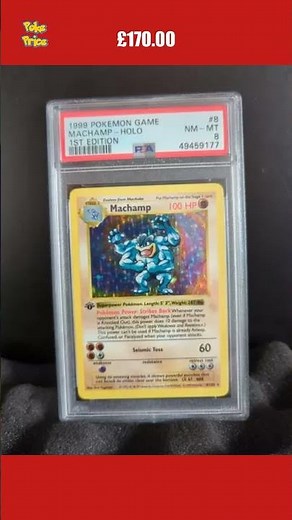 Pokemon Card Machamp 8/102 Holo 1st Edition Shadowless Base Set 1999 PSA 8 NM-MT