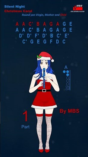 Silent Night #shorts Part 1 Christmas Carol Flute Recorder Tutorial / How To Play