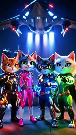 The Rise of the Superhero Cats ⚡ Anime Sci-Fi Short #shorts