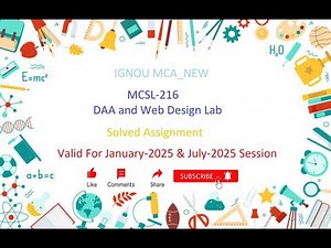 MCSL 216 SOLVED ASSIGNMENT | MCSL 216 IGNOU Solved Assignment Jan-2025 & July-2025 | MCA_NEW | IGNOU