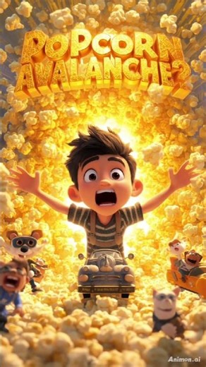 🍿 The Gigantic Popcorn Avalanche! | Funniest 3D Cartoon Animation 😂✨ #short #viral #shorts