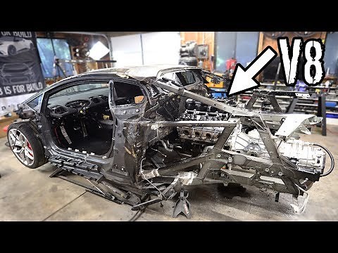 Mounting the V8 LS Engine and Manual Transmission In the Huracan!!