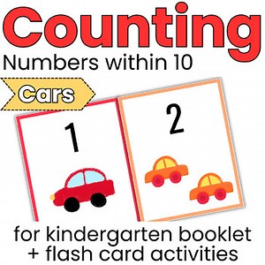 Numbers 1 to 10 Number Flash Cards | Kindergarten Math Centers Activity | Cars