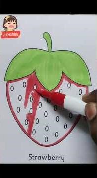 Strawberry Coloring Page for Kids | Easy Strawberry Drawing for Coloring