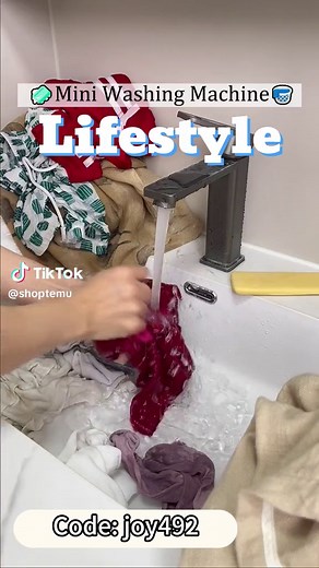 This game-changing mini washing machine on Temu, is revolutionizing our laundry routine! 😍🌀 Want to simplify your life, too? Search