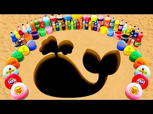 How to make Blue Whale with Rainbow Orbeez, Giant Fanta, 7Up, Coca Cola vs Mentos & Popular Sodas