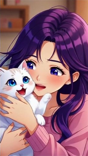 Talking Cat Surprise 🐱✨ | Cute Anime Girl & Magic Cat Story#funnyshorts #shortsfeed