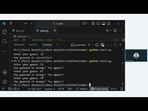 Python 11 AM Batch Pattern Printing Training : Session 9