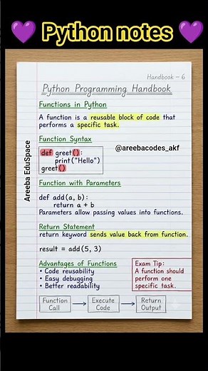 🐍 Python Programming Notes | 12 Pages Complete Python Cheat Sheet 📚💻 #virtualuniversity #cheatsheet