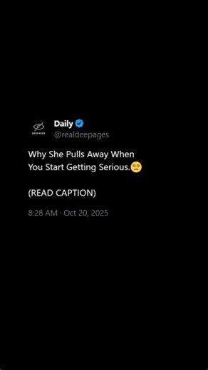 Deepages | Free Dating Advice on Instagram: "You’ve been seeing her for weeks. Things feel real now. She’s opening up. You’re spending more time together. You start thinking, “Maybe this could be something.” Then suddenly… she changes. Less texts. Less calls. Less warmth. It feels like she’s slipping through your fingers. And your mind goes wild — “Did I move too fast?” “Did I say too much?” “Did she meet someone else?” Relax. You didn’t lose her. She’s testing you. When things start getting ser