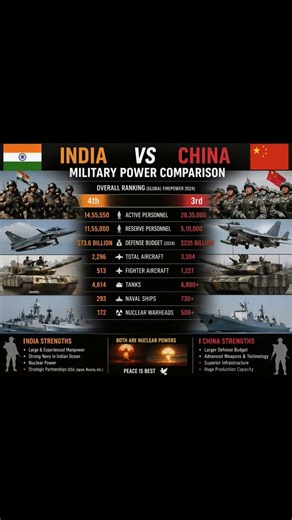 India vs China military power 😳|kon zyada powerful 🔱 #defence #news #military #china #indiavschina