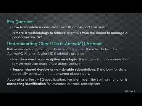 How to Maintain Consistent Client IDs in ActiveMQ Artemis on Kubernetes