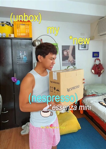 finally got an espresso machine ☕️ tara kape? unbox my new @Nespresso essenza mini 💫 next: coffee set-up 🤩 #vlog #espressomachine #unboxing #nespresso #livingalonediaries