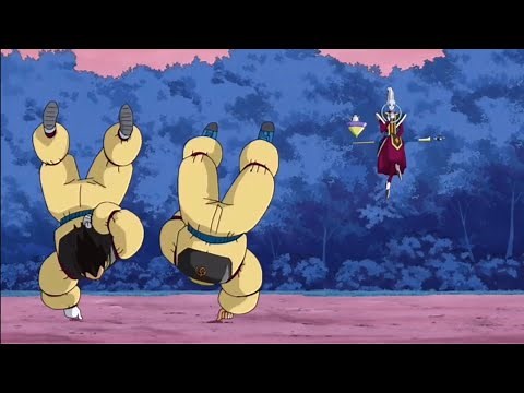 Goku and Vegeta train with Whis