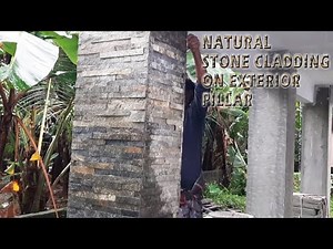 How to Install Natural Stone Cladding on Exterior Pillar | Design Home Exterior with Natural Stone