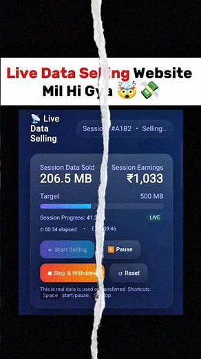 best live data selling earning app 😱#earrings #explore