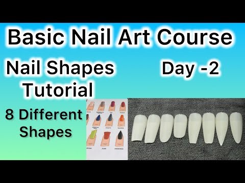 8 Different Nail Shapes Tutorial || Nail Shapes theory || Basic Nail Art Course || Nail shape video