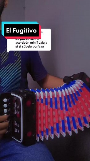 Tocando El Fugitivo en Mini Acordeón de Juguete