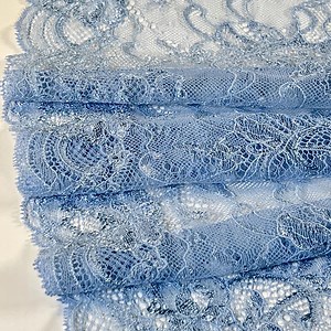 Powder Blue Lace - Premium Nylon Stretch Lace by the Yard - Cool Blue Colour | Floral Pattern | Delicate Lace | 21cm/ 8 Inch - Etsy