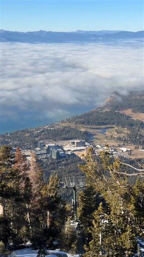 Inversion layer in Lake Tahoe from the Gondola mid tower at Heavenly Ski Resort #tahoe #inversionlayer #heavenly | Brad Scott Visuals