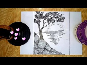 Watch the Sunset Come Alive on Paper! | How to Draw a Sunset Scenery