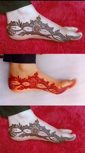 Simple Leg Mehndi Design | Beautiful Foot Mehndi Design #shorts Easy Border Feet Mehndi Design