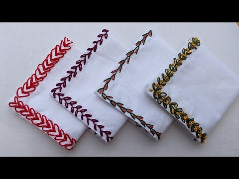 VERY EASY HANDKERCHIEF OUTLINE HAND EMBROIDERY FOR BEGINNERS#easyhandembroidery