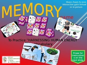 Science Harnessing Human Energy Vocabulary Memory Game