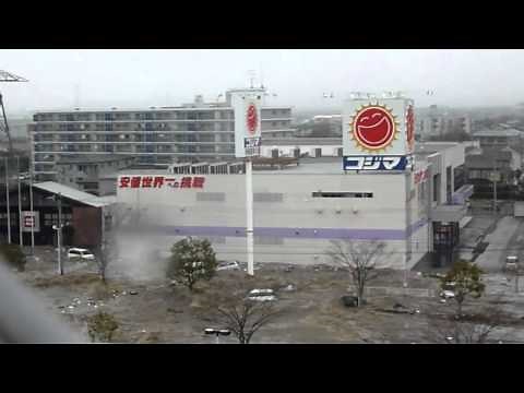 New video of Tsunami invading the Port of Sendai #2 [stabilized] - Japan earthquake 2011