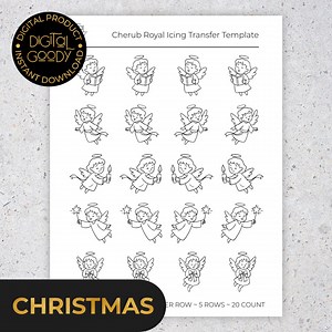 Christmas Angel Royal Icing Transfer Sheets Printable Cherub Icing Template Bundle for Cookie Decorating Edible Sprinkles PDF Download - Etsy
