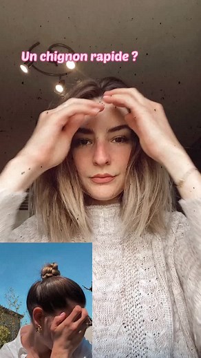 Chignon Rapide pour Cheveux Mi-longs 🌻