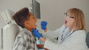 Ent specialist open mouth for example of required action