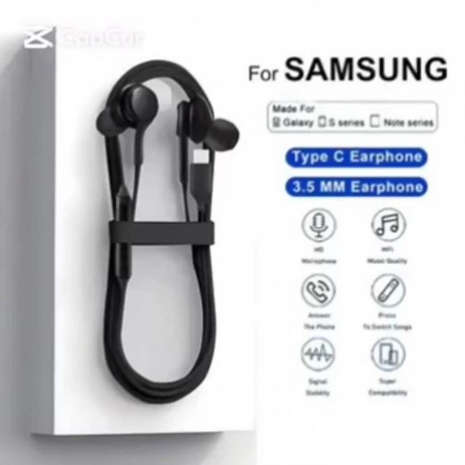 Samsung Original Type C Wired Earphone and 3.5 mm Earbuds for All Devices Headphones Accessories