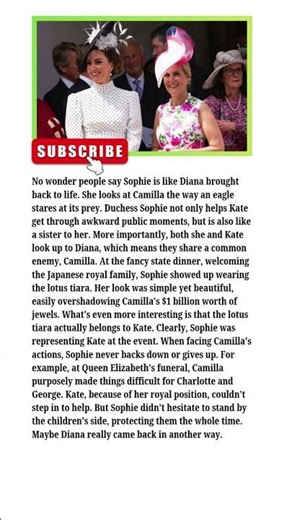 Sophie Teaches Camilla a Royal Lesson — On Behalf of Diana and Kate