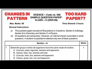 Class 10 CBSE Sample Paper 2026 | New Board Exam Pattern Explained