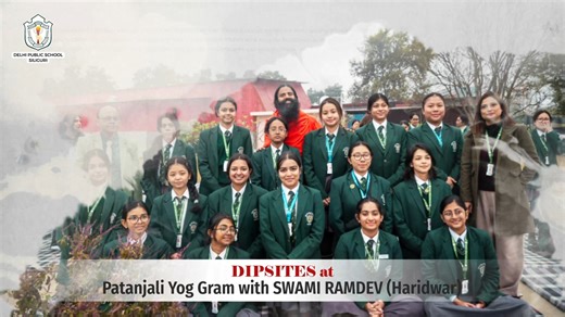 DPS Young Minds Explore Wellness and Enterprise with Baba Ramdev at Patanjali Yog Gram, Haridwar As part of an educational and value-based learning initiative, a group of 83 enthusiastic students of Delhi Public School Siliguri had the enriching opportunity to visit the Patanjali Yog Gram, Haridwar on the 25th of December, 2025. The visit was organized to acquaint students with India’s rich heritage of yoga, Ayurveda, and holistic well-being. A major highlight of the visit as well as a moment of