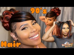 90S INSPIRED HAIR TUTORIAL/ PIN CURL PONYTAIL with SWOOP/ TWO PONYTAILS WITH FLIPS /Hair Extensions.
