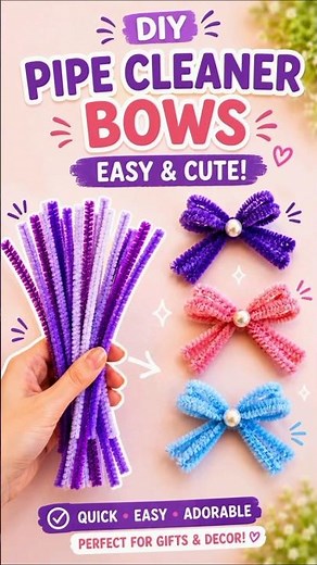 Pipe cleaner BOWS for decorations # easy #pipecleanercraft