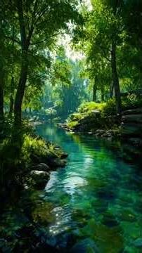 3 Minutes Nature Calm – River & Piano #naturesounds #relax #riversoundandbird #riversounds