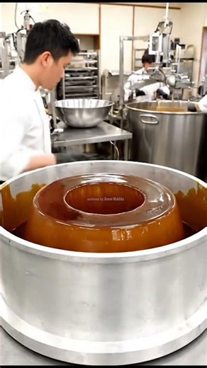 JAPAN'S BIGGEST PUDDING (2.5kg)! #GiantFood #JapaneseFood #Shorts #Pudding #ASMR