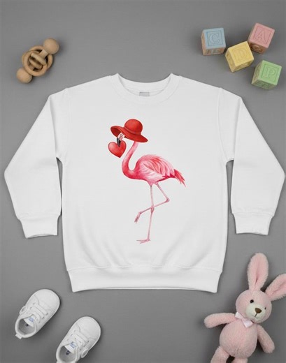 Funny Flamingo Pink Bird Sweatshirt, Toddler Duck Shirt With Hat, Cute Animal Sibling Kids Crewneck - Etsy