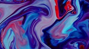 Abstract Infinite Color Loops And Explosions Hypnotizing in Detailed Surface Colorful Paint Spreads.