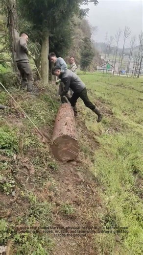 The Ancient Art of Moving Giant Logs! #satisfying