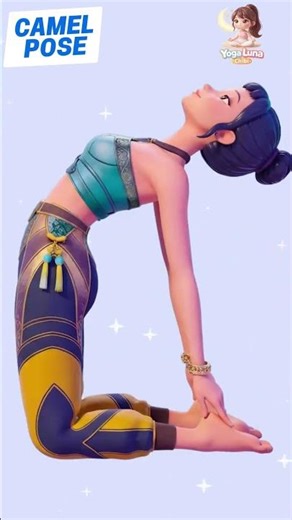 CAMEL POSE for Kids | Heart Opening Stretch | Yoga Luna Chibi