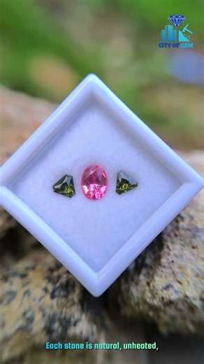 Ceylon Natural Mehenge Color Spinel with Green Zircon Pair for Jewellery Design