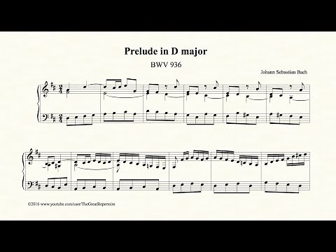 Bach, Prelude in D major, BWV 936