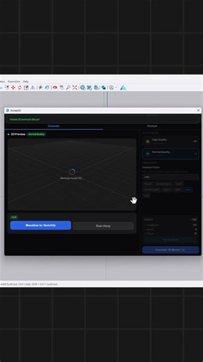 Buat 3D dari Gambar di sketchup GRATIS pakai Arsitek3D