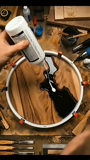 Satisfying Wood & Epoxy Resin Table Build | Modern Home Decor DIY#epoxyfloor #homerenovation