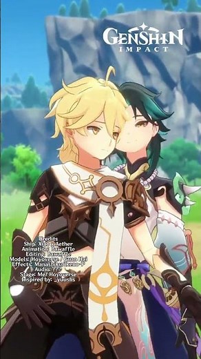 Xiao and Aether doing a dance together. 🥹 #genshin #genshinimpact
