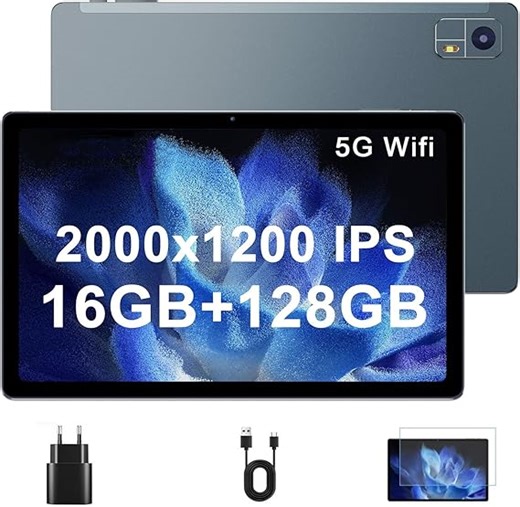 EagleSoar Tablet 10.4 Inch 16GB RAM + 128GB ROM (1TB TF), Octa-Core 10000mAh Gaming Tablet Android Tablet PC with Ultra Clear 2000 x 1200 IPS 2.4/5G WiFi 4 Stereo Speakers 13MP + 5MP/GPS/OTG